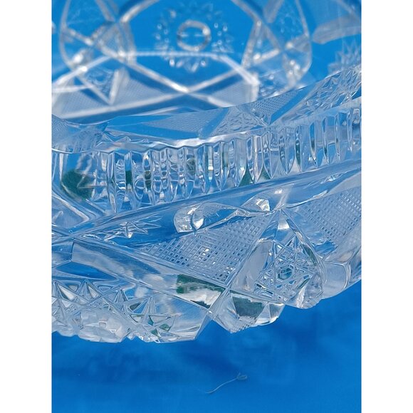 Heavy American Brilliant ABP  Hollywood Regency 6 X 6 Cut Lead Crystal Ashtray - Picture 11 of 16